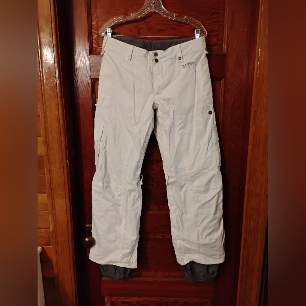 White Burton Low Rise Snow Pants